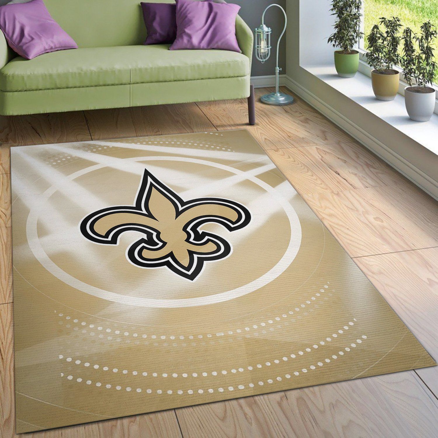 New Orleans Saints NFL Area Rug For Christmas Bedroom Rug Christmas Gift US Decor - Indoor Outdoor Rugs