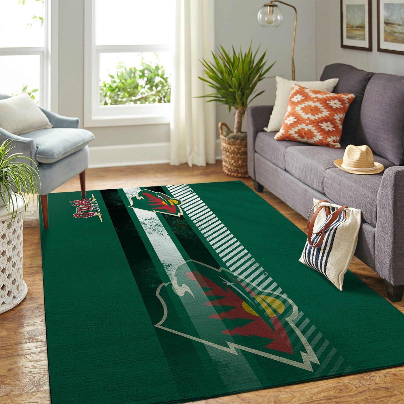 Minnesota Wild Nhl Team Logo Nice Gift Home Decor Rectangle Area Rug - Indoor Outdoor Rugs