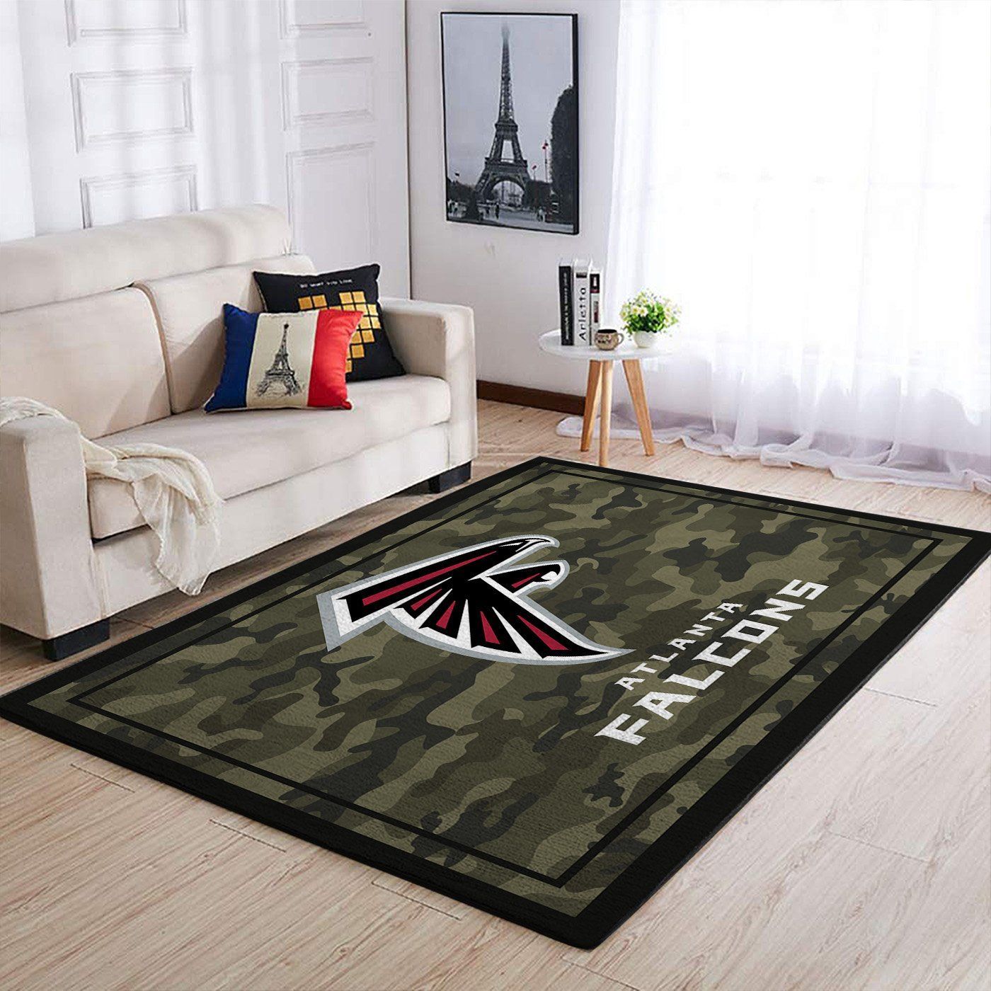 Atlanta Falcons Nfl Team Logo Camo Style Nice Gift Home Decor Rectangle Area Rug - Indoor Outdoor Rugs