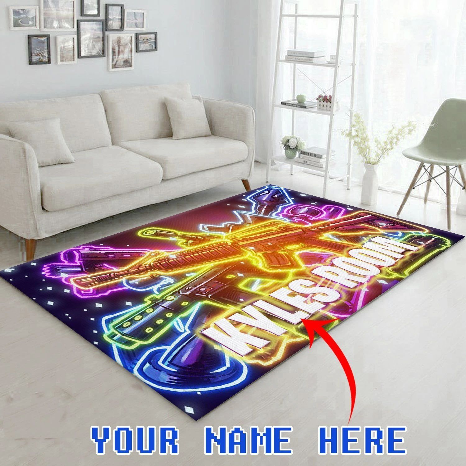 Customized Name Fortnite Ver1 Rug Living Room Rug Home Decor Floor Decor - Indoor Outdoor Rugs