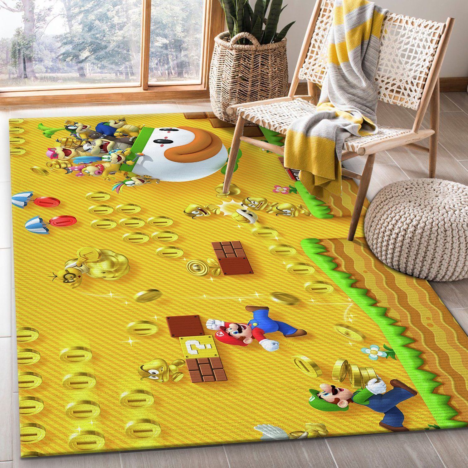 Super Paper Mario Gaming Area Rugs Living Room Carpet FN041229 Local Brands Floor Decor The US Decor - Indoor Outdoor Rugs