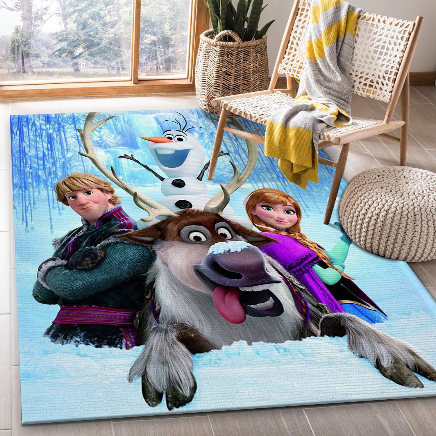 Frozen Area Rug, Living room and bedroom Rug, Floor Decor - Indoor Outdoor Rugs