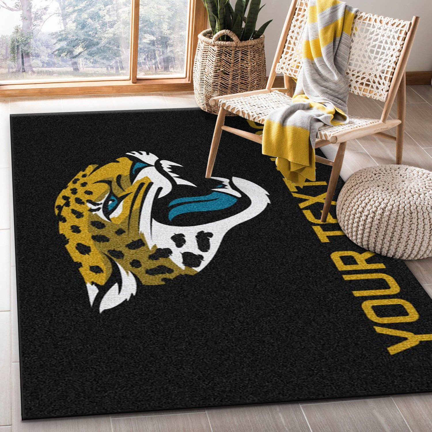 Customizable Jacksonville Jaguars Personalized Accent Rug NFL Area Rug For Christmas, Living Room Rug, Home Decor Floor Decor - Indoor Outdoor Rugs