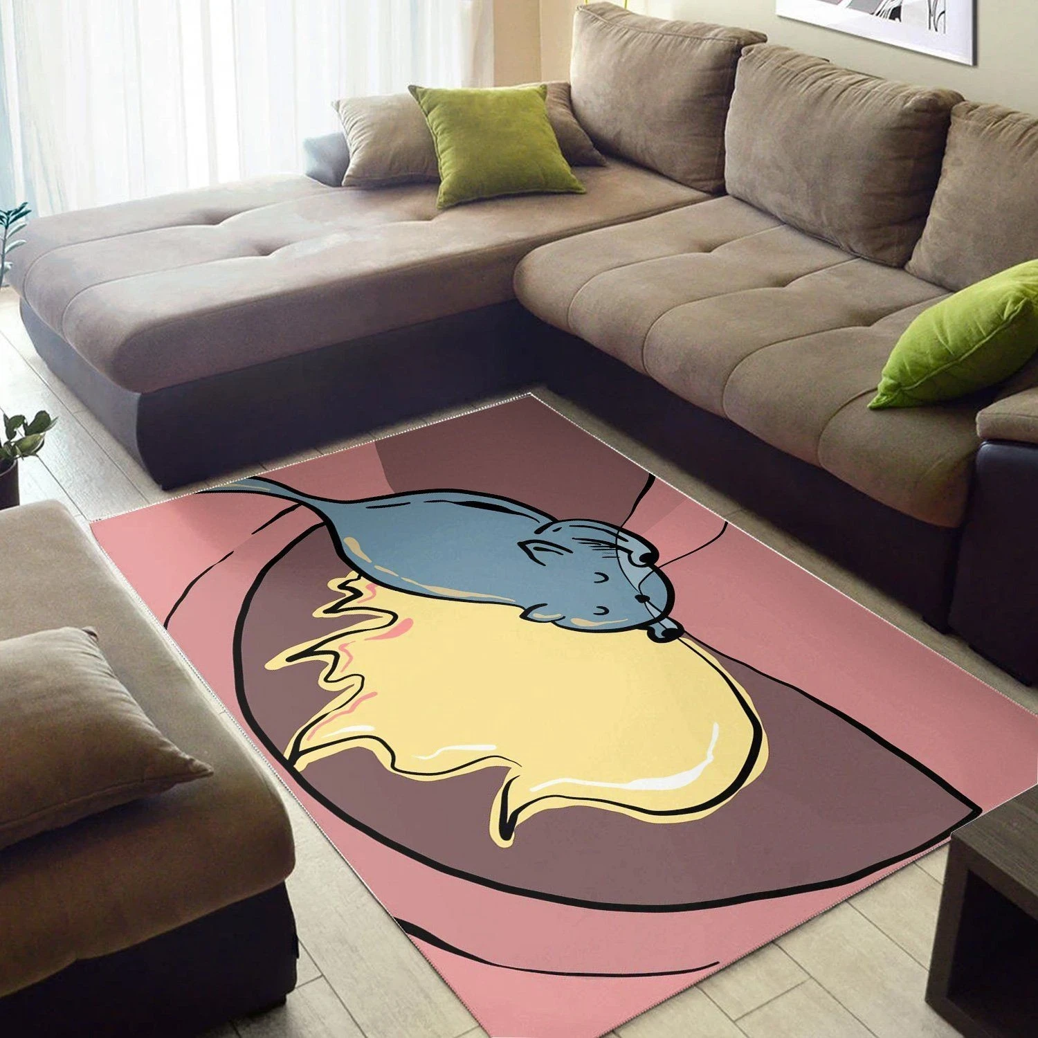 Cat Behind Fireplace  Carpet Living Room,  Room Rugs, Floor Decor Home Decor - Indoor Outdoor Rugs