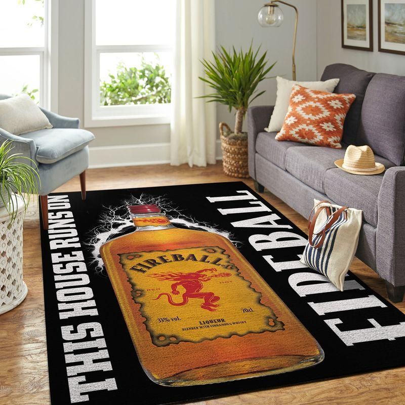 Fireball This House Runs On Rug Room Carpet Custom Area Floor Home Decor - Indoor Outdoor Rugs