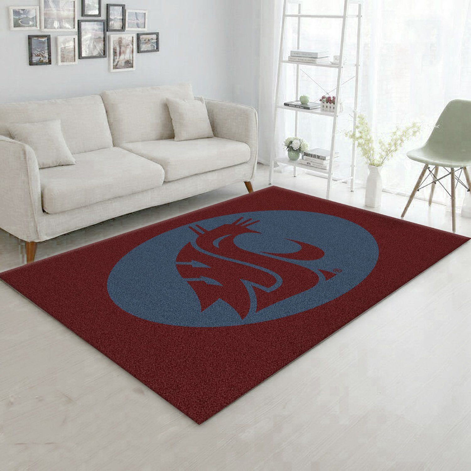 College Spirit State Sport Area Rug Team Logo Home Decor Floor Decor - Indoor Outdoor Rugs