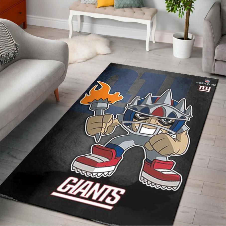 New York Giants Rusher Nfl Rush Zone Character Area Rug Rugs For Living Room Rug Home Decor - Indoor Outdoor Rugs