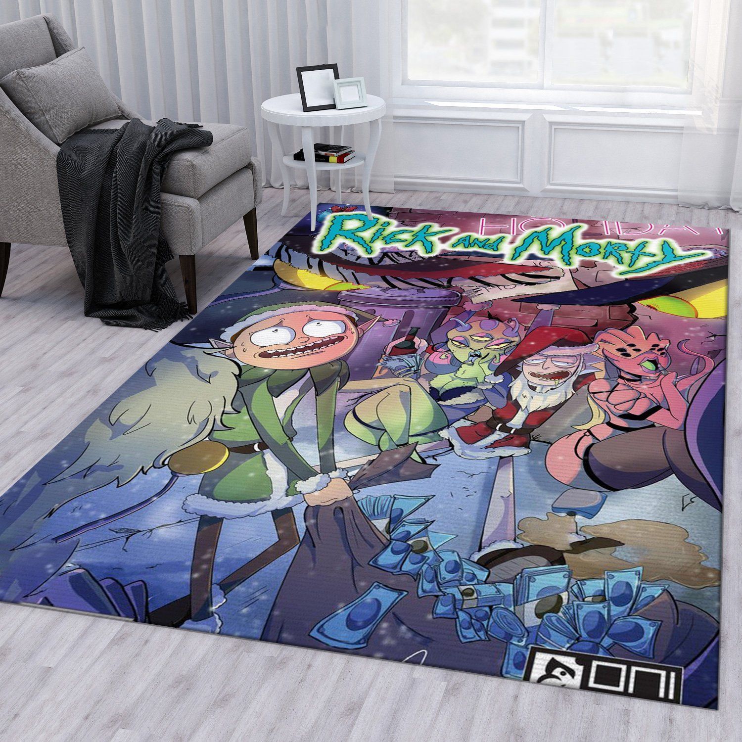 Rick And Morty Christmas Gift Rug Living Room Rug Home Decor Floor Decor - Indoor Outdoor Rugs