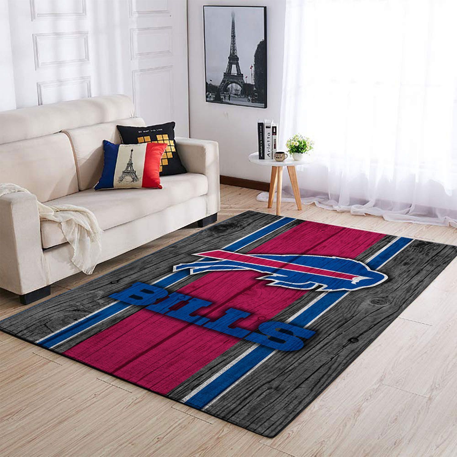 Buffalo Bills Nfl Team Logo Wooden Style Style Nice Gift Home Decor Rectangle Area Rug - Indoor Outdoor Rugs