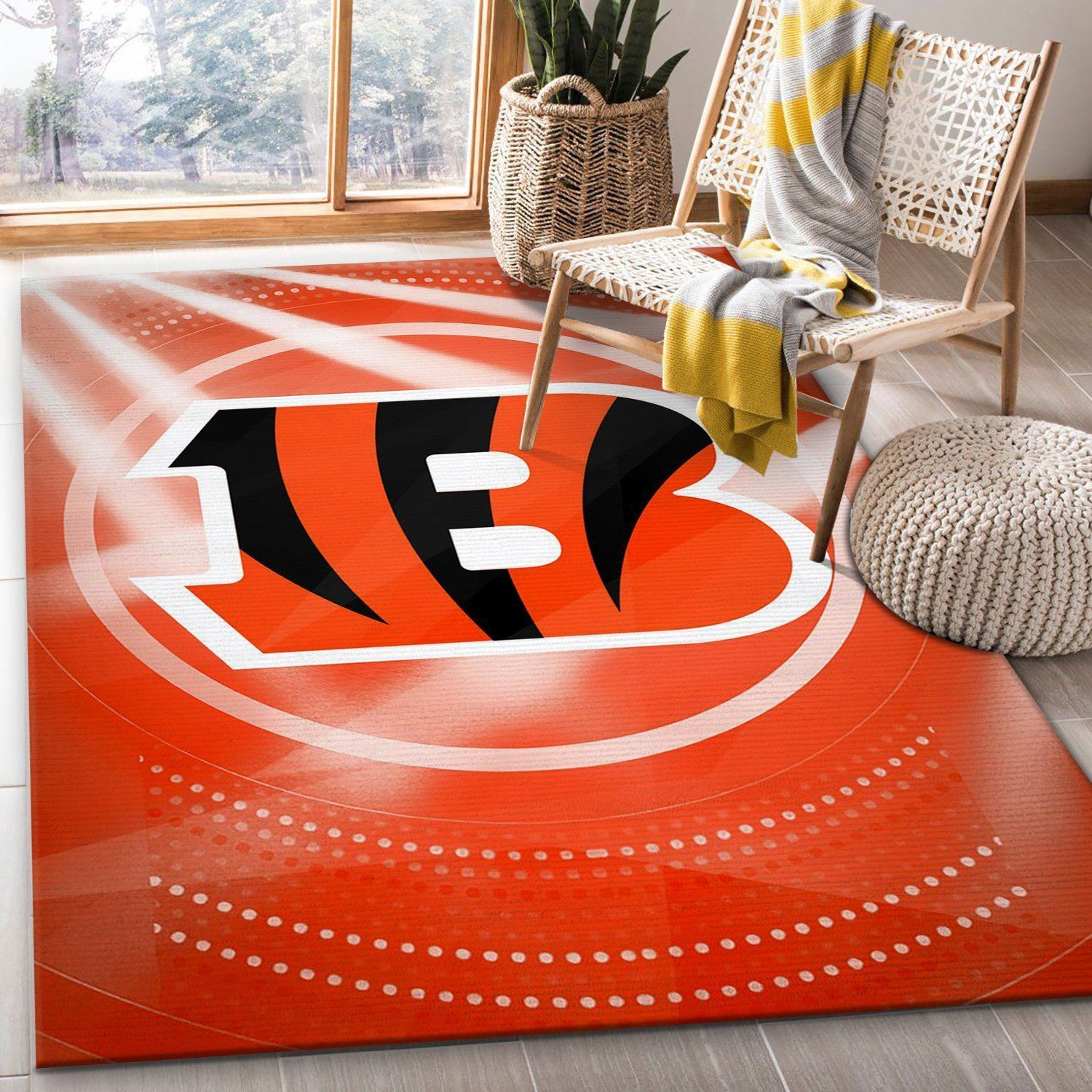 Cincinnati Bengals NFL Area Rug For Christmas Bedroom Rug Home Decor Floor Decor - Indoor Outdoor Rugs