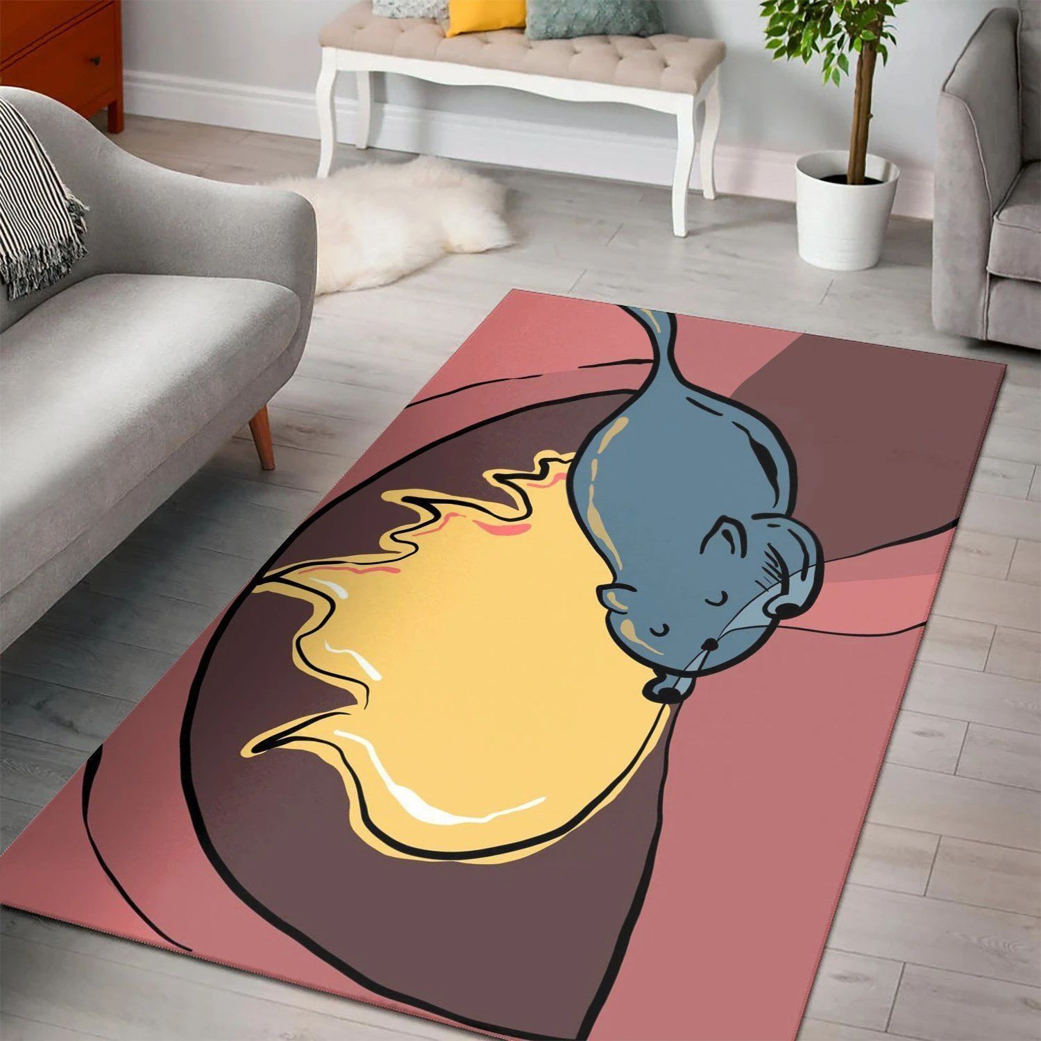 Cat Behind Fireplace  Carpet Living Room,  Room Rugs, Floor Decor Home Decor - Indoor Outdoor Rugs