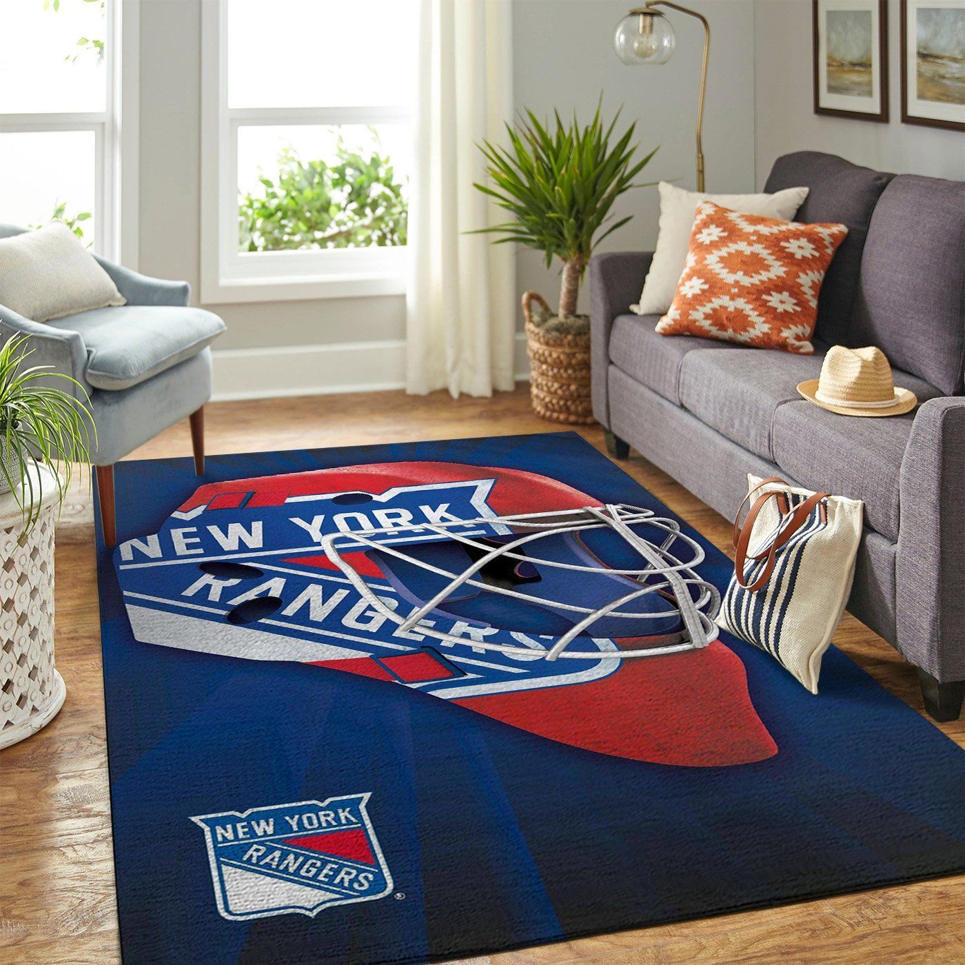 New York Rangers Nhl Team Logo Style Nice Gift Home Decor Rectangle Area Rug - Indoor Outdoor Rugs