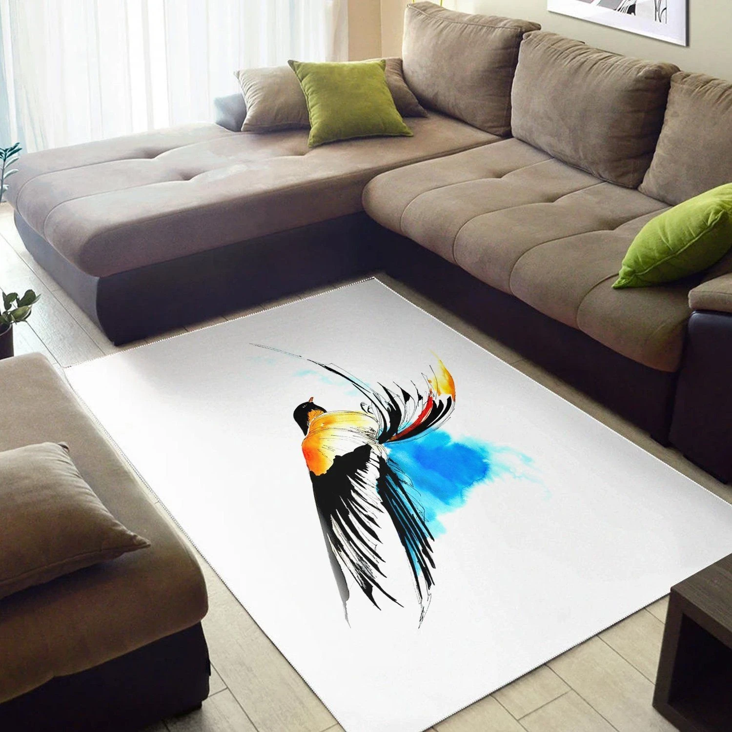 Bird A Moment In The Air  Living Room Area Rug, Room Decor, Floor Decor Home Decor - Indoor Outdoor Rugs