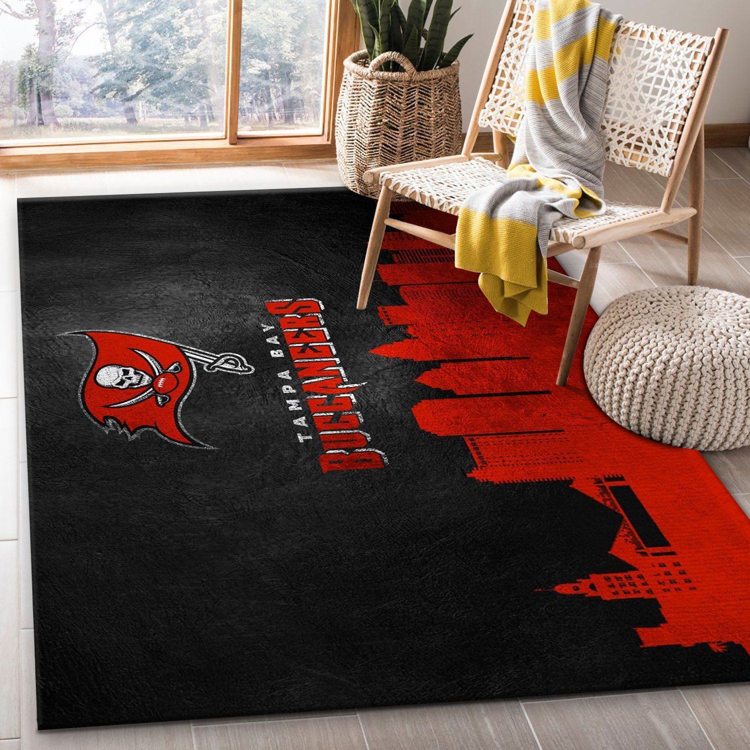 Tampa Bay Buccaneers NFL Team Logos Area Rug, Kitchen Rug, Home Decor Floor Decor - Indoor Outdoor Rugs