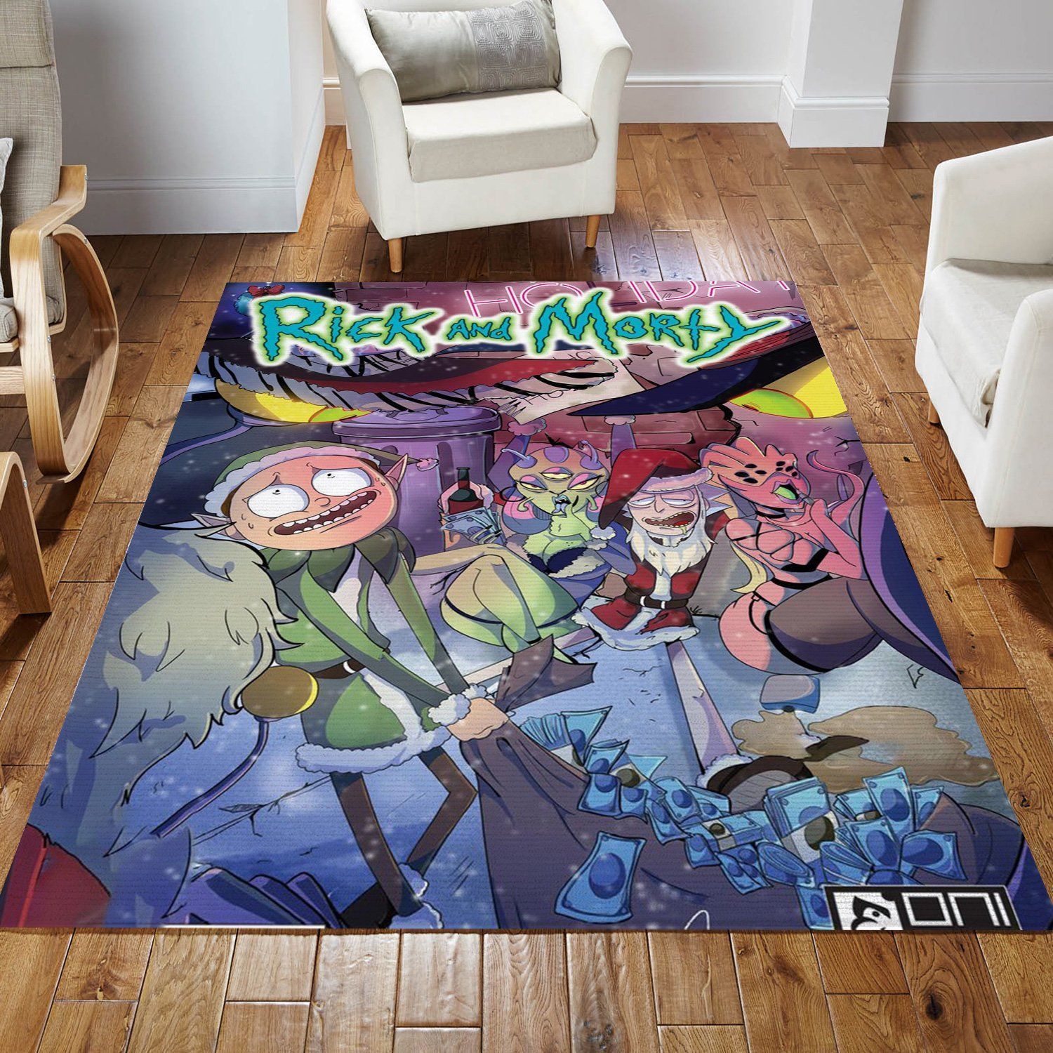 Rick And Morty Christmas Gift Rug Living Room Rug Home Decor Floor Decor - Indoor Outdoor Rugs