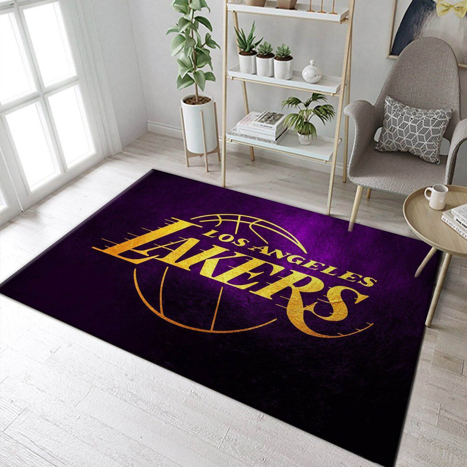 La Lakers Purple Gold NBA Team Area Rug, Living room and bedroom Rug, Home Decor Floor Decor - Indoor Outdoor Rugs