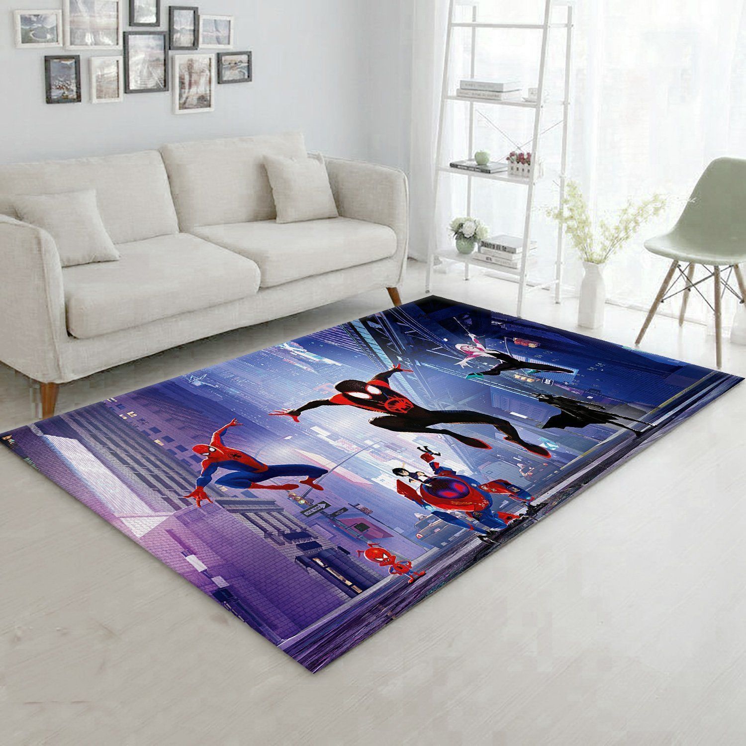 Into The Spider Verse Spider Man Miles Morales Rug Area Rug Floor Decor - Indoor Outdoor Rugs