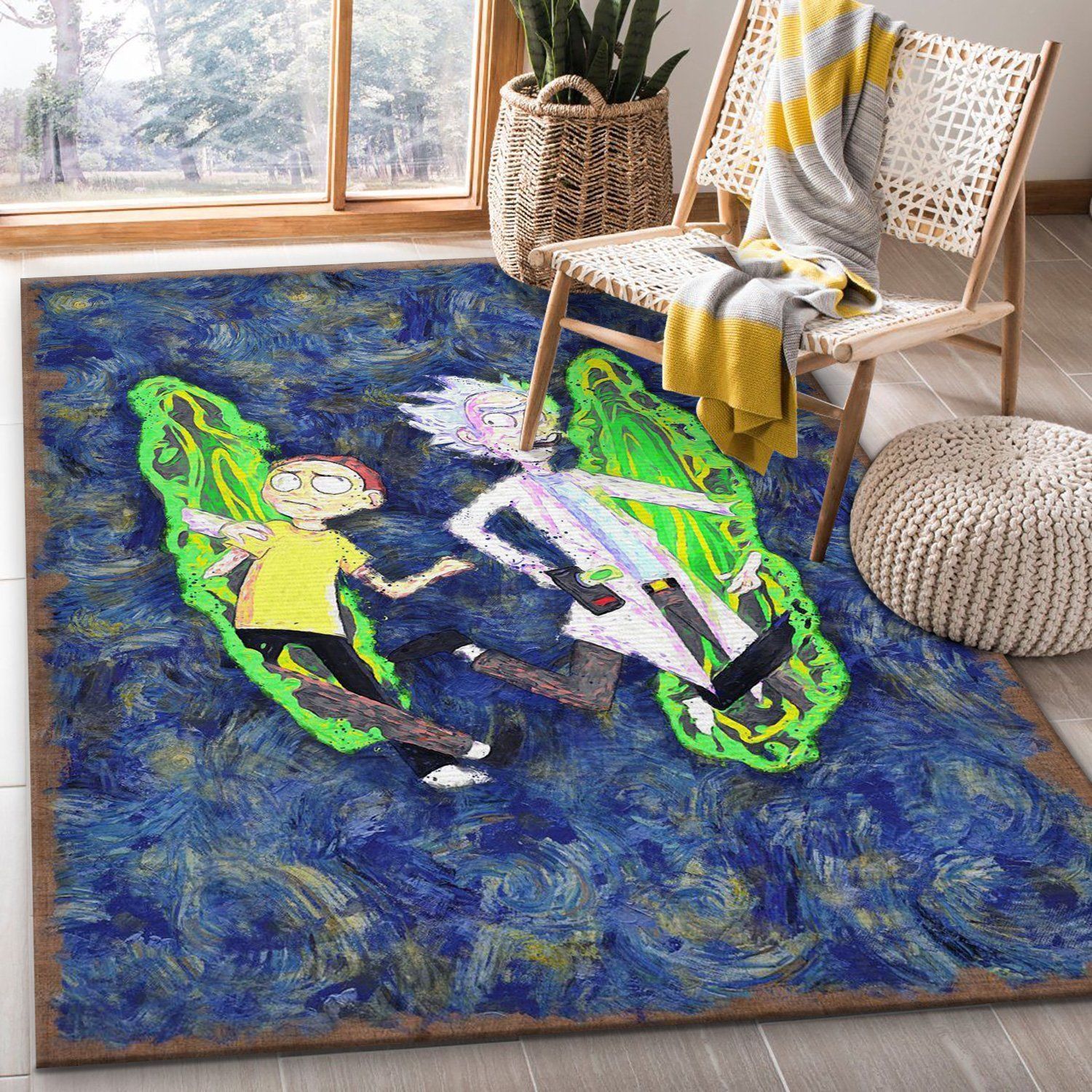 Rick And Morty Area Rug For Christmas Bedroom Rug Home Decor Floor Decor - Indoor Outdoor Rugs