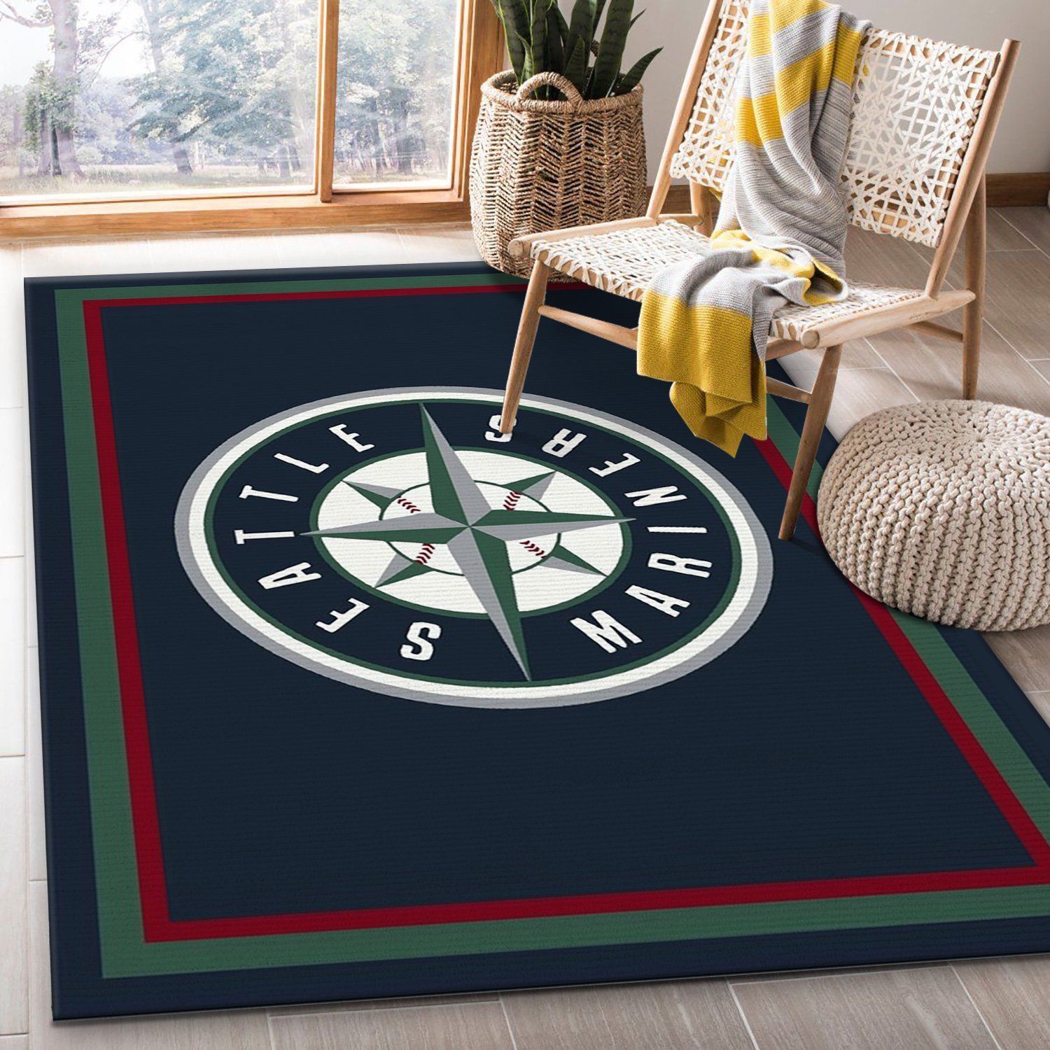 Seattle Mariners Imperial Spirit Rug Area Rug Carpet, Bedroom, Home US Decor - Indoor Outdoor Rugs