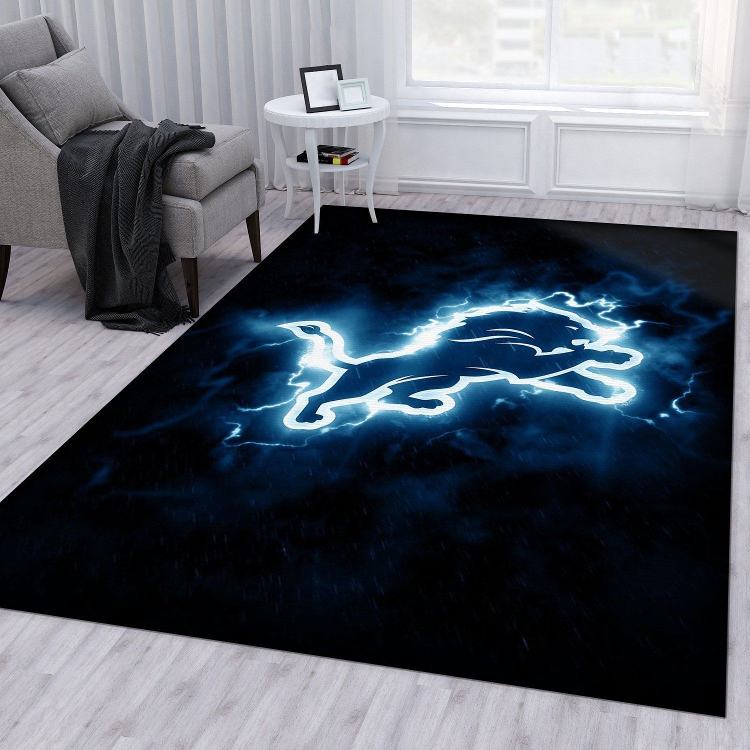 Detroit Lions Nfl Area Rug For Christmas Living Room Rug Christmas Gift US Decor - Indoor Outdoor Rugs