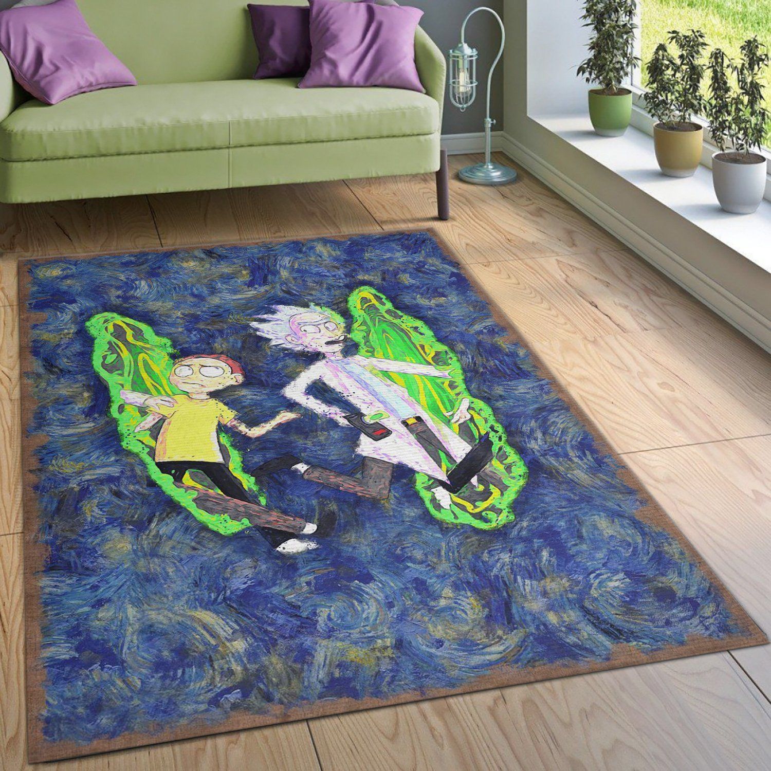 Rick And Morty Area Rug For Christmas Bedroom Rug Home Decor Floor Decor - Indoor Outdoor Rugs