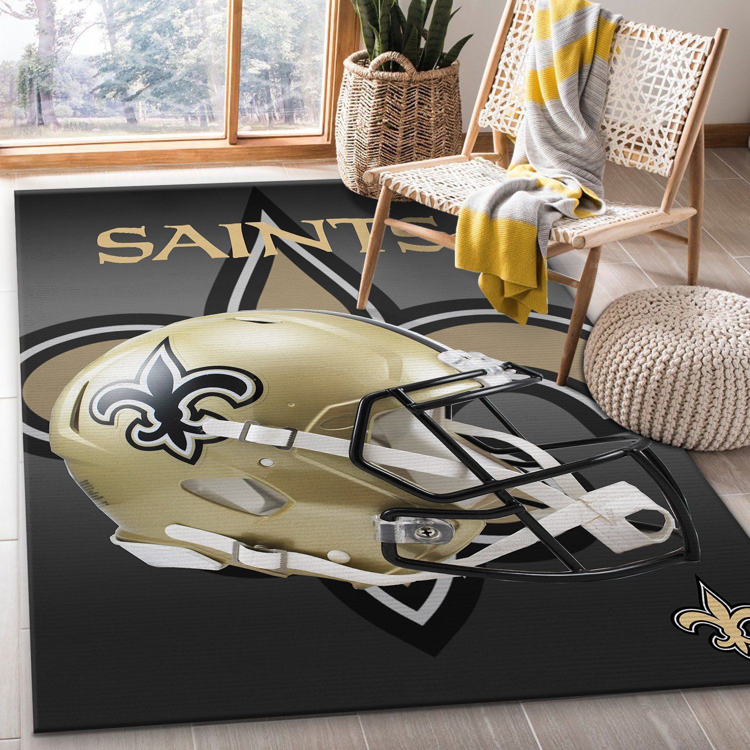 New Orleans Saints NFL Team Logo Area Rugs Living Room Carpet Floor Decor The US Decor - Indoor Outdoor Rugs