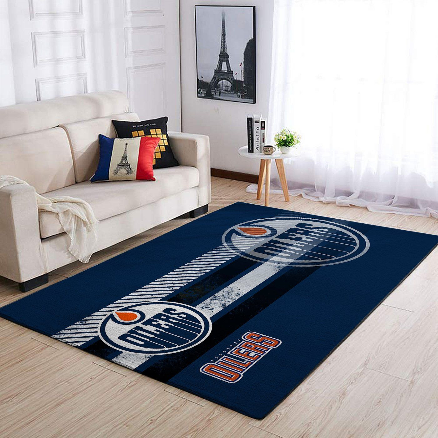 Edmonton Oilers Nhl Team Logo Nice Gift Home Decor Rectangle Area Rug - Indoor Outdoor Rugs