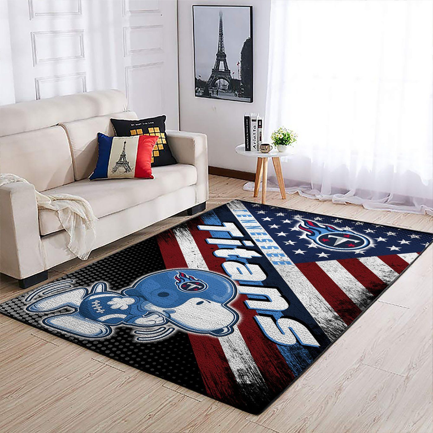 Tennessee Titans Nfl Team Logo Snoopy Us Style Nice Gift Home Decor Rectangle Area Rug - Indoor Outdoor Rugs