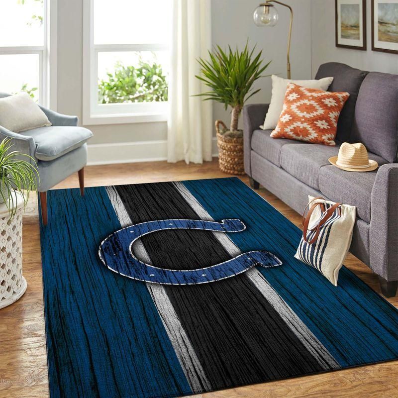 Indianapolis Colts Nfl Rug Room Carpet Sport Custom Area Floor Home Decor - Indoor Outdoor Rugs