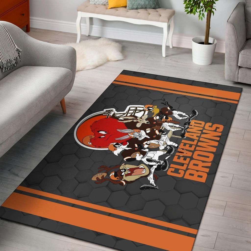 Looney Tunes Browns Team Rug Area Football Carpet Fan Gift - Indoor Outdoor Rugs