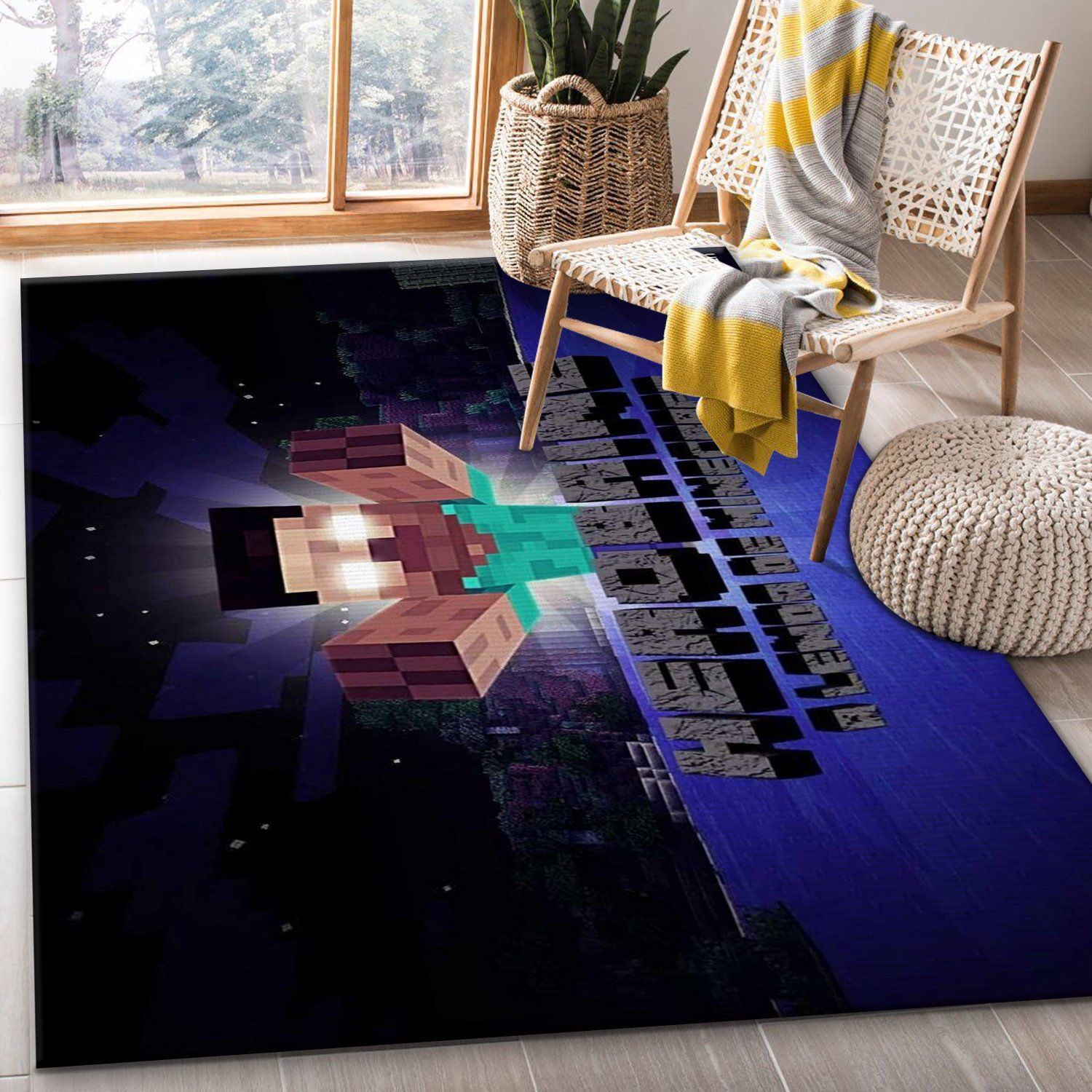 Minecraft Rug Living Room Rug Home Decor Floor Decor - Indoor Outdoor Rugs