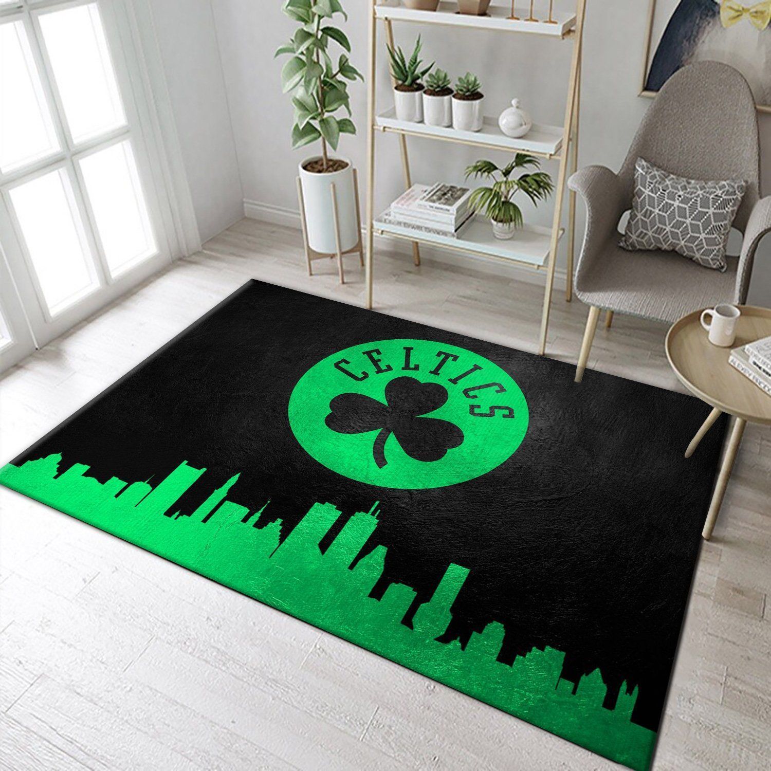 Boston Celtics Skyline 2 Area Rug For Christmas, Bedroom, Home US Decor - Indoor Outdoor Rugs