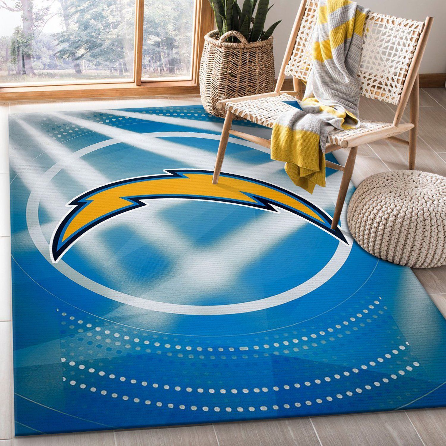 Los Angeles Chargers NFL Area Rug Living Room Rug Family Gift US Decor - Indoor Outdoor Rugs