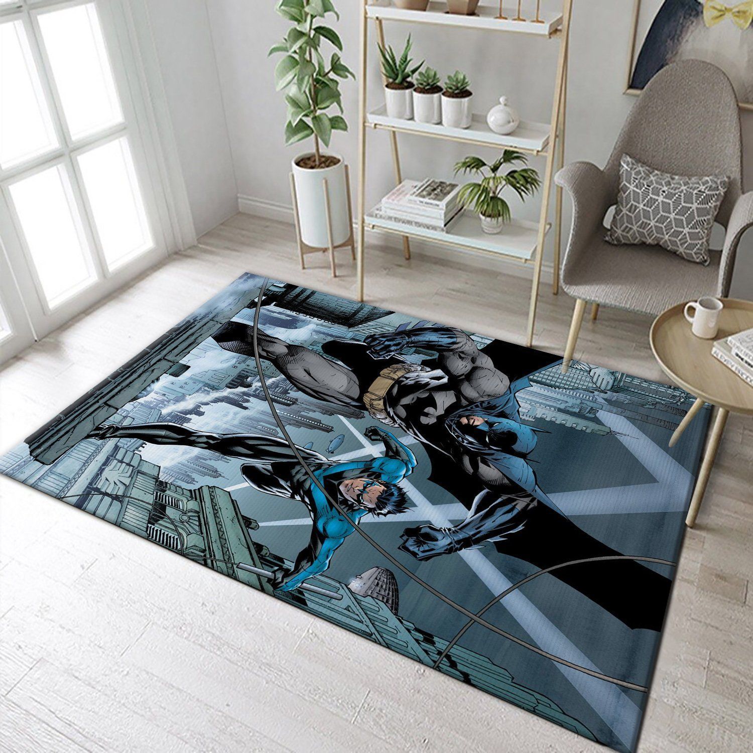 Batman And Nightwing Area Rug Carpet, Bedroom, Home US Decor - Indoor Outdoor Rugs