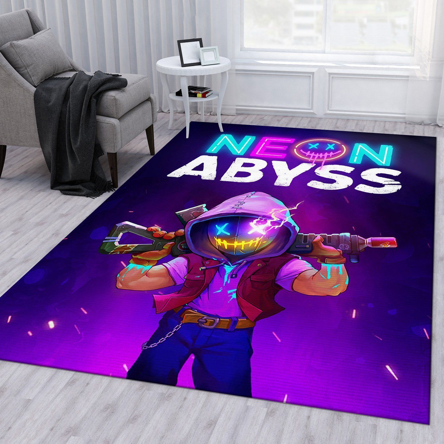 Neon Abyss Playstation Rug Living Room Rug Home Decor Floor Decor - Indoor Outdoor Rugs