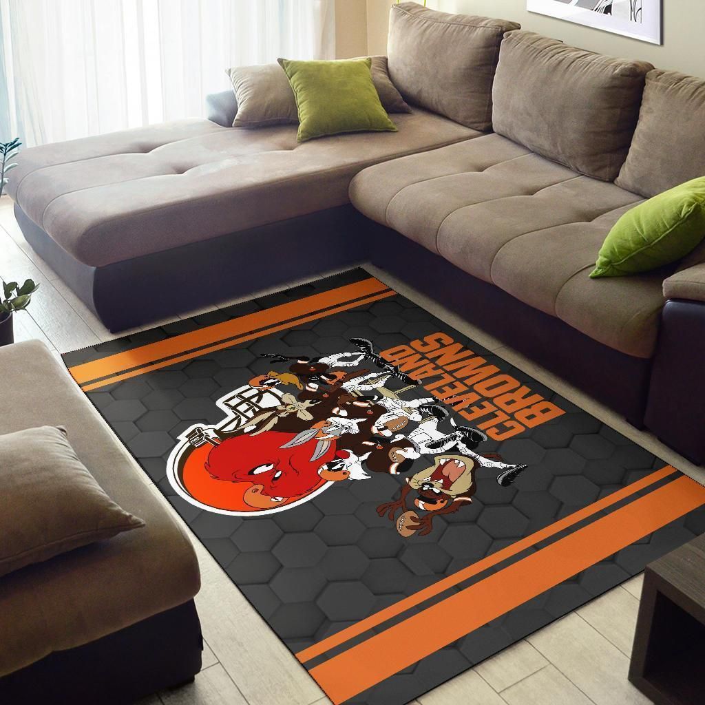 Looney Tunes Browns Team Rug Area Football Carpet Fan Gift - Indoor Outdoor Rugs