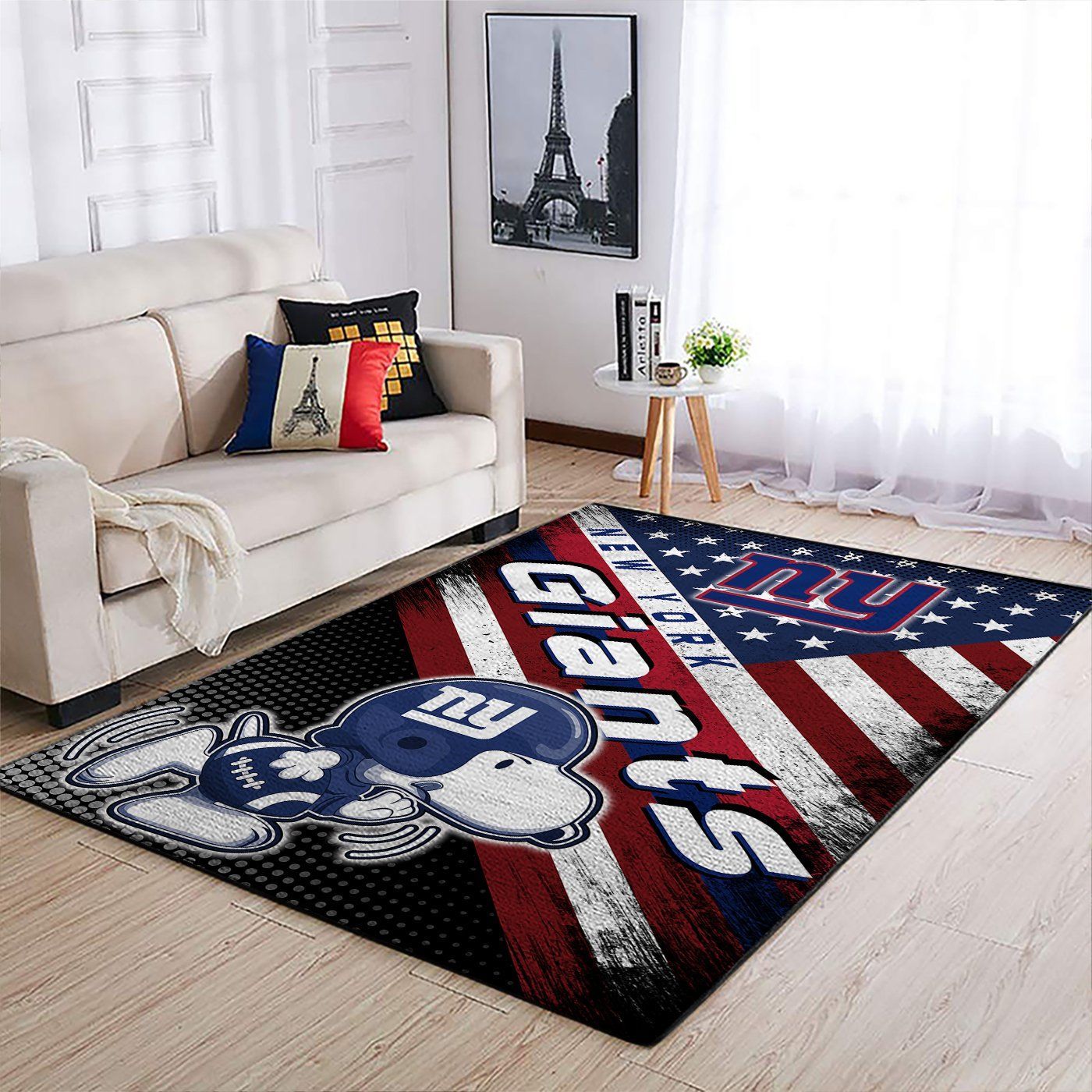 New York Giants Nfl Team Logo Snoopy Us Style Nice Gift Home Decor Rectangle Area Rug - Indoor Outdoor Rugs