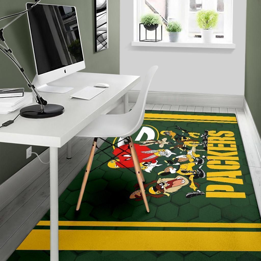 Looney Tunes Packers Team Rug Area Football Carpet Fan - Indoor Outdoor Rugs