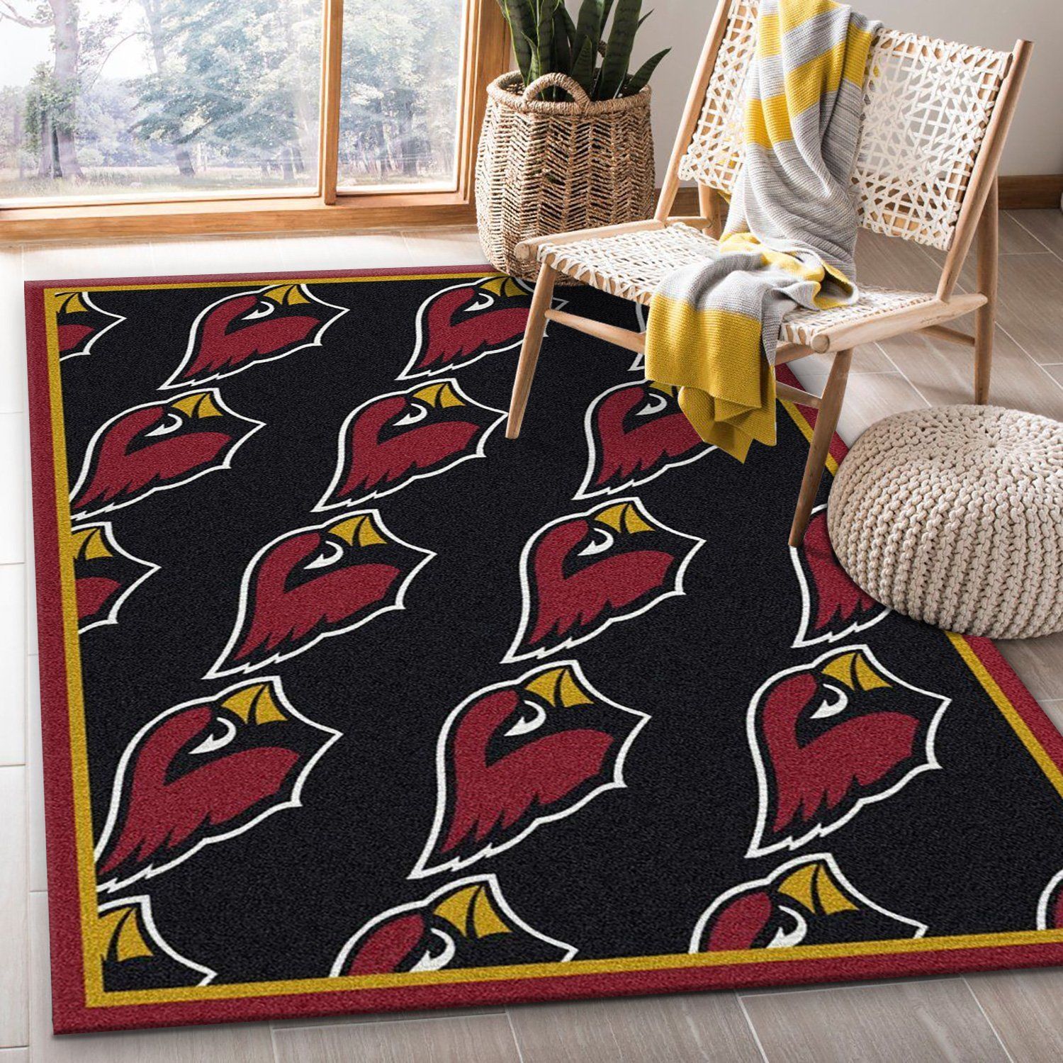 Arizona Cardinals Repeat Rug Nfl Team Area Rug Carpet, Kitchen Rug, Home US Decor - Indoor Outdoor Rugs