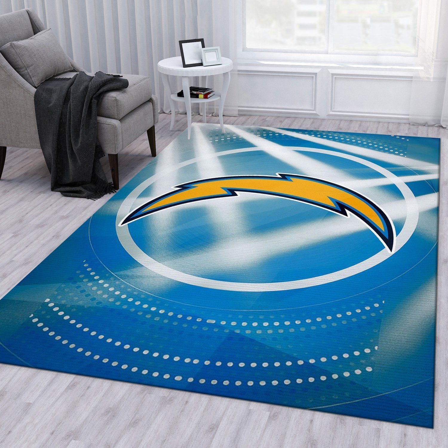 Los Angeles Chargers NFL Area Rug Living Room Rug Family Gift US Decor - Indoor Outdoor Rugs