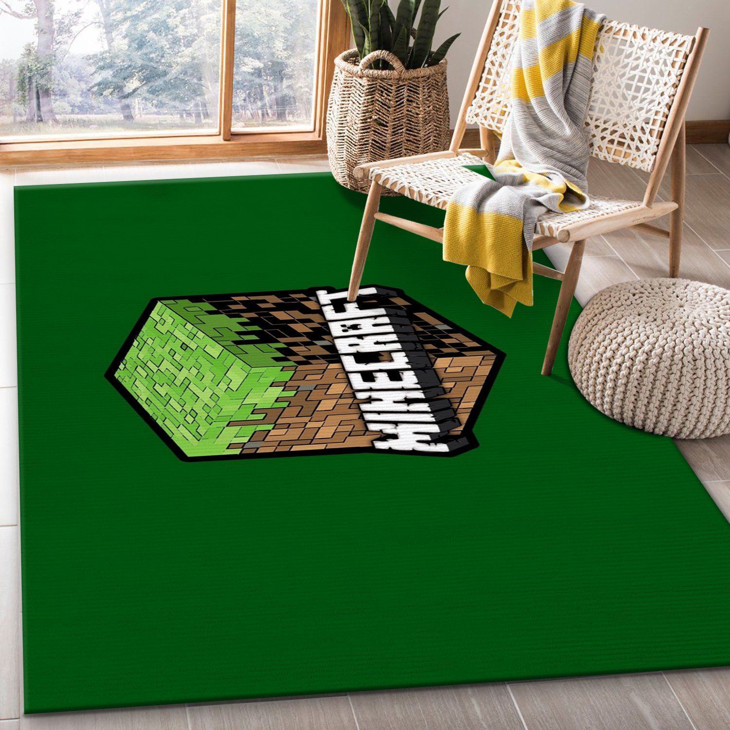 Minecraft Area Rug For Christmas Bedroom Rug Family Gift US Decor - Indoor Outdoor Rugs