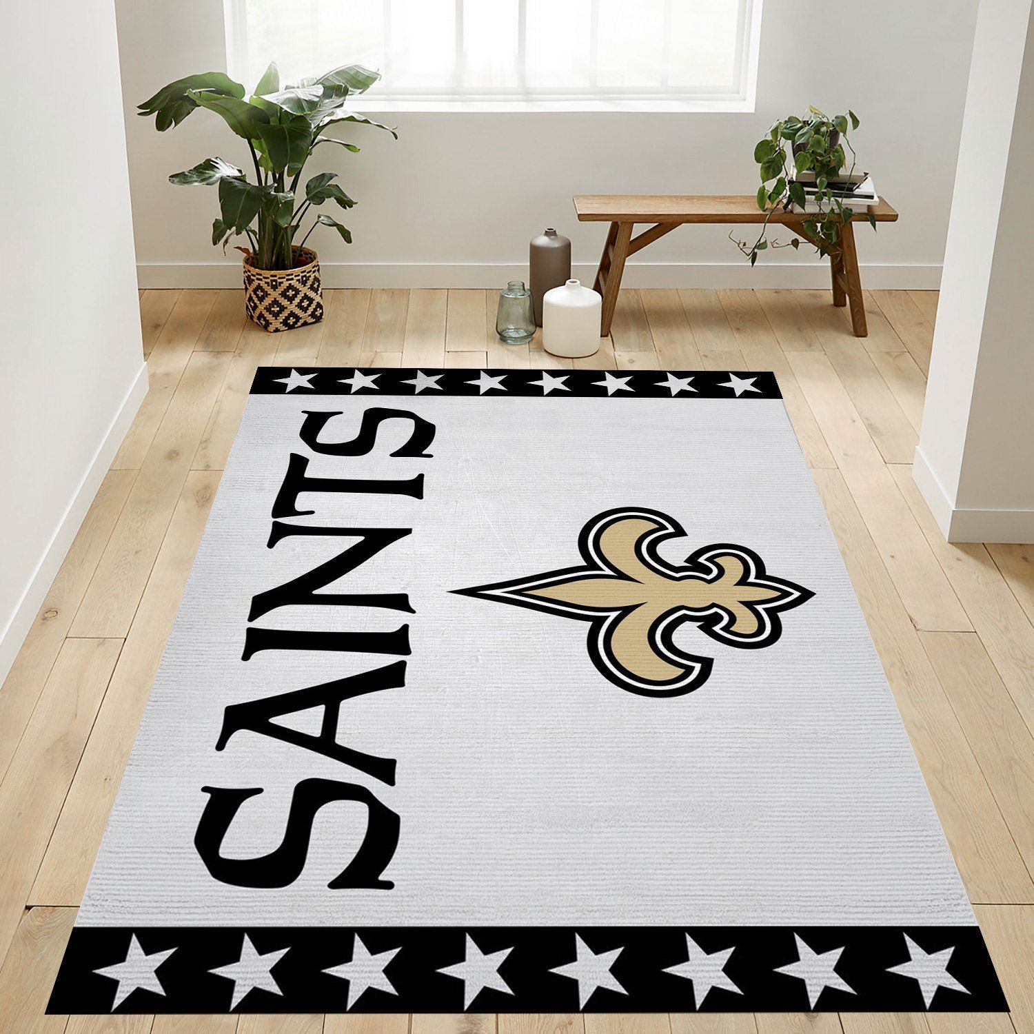 New Orleans Saints Banner Nfl Team Logo Rug Bedroom Rug Home Decor Floor Decor - Indoor Outdoor Rugs