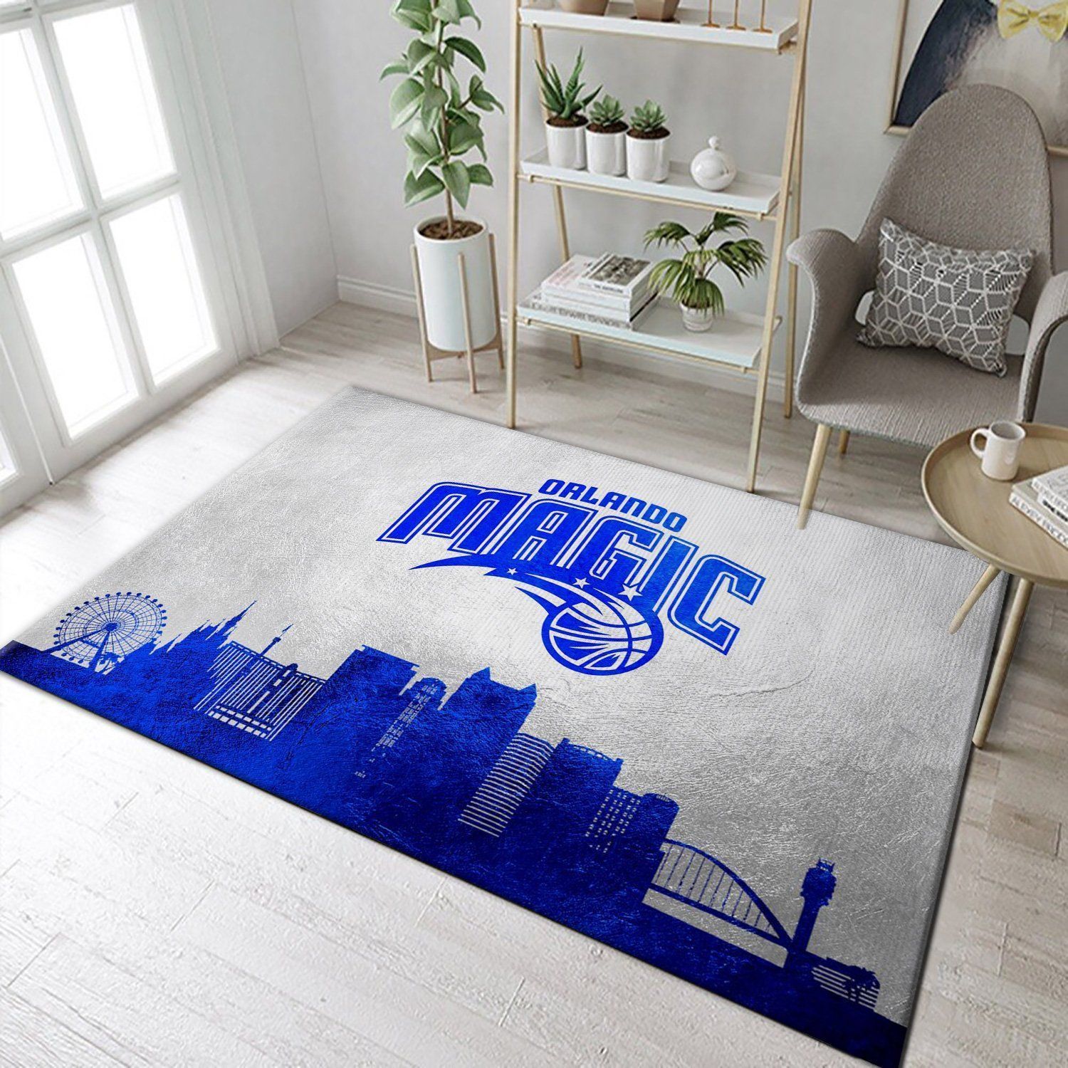 Orlando Magic Skyline Area Rug, Bedroom, Family Gift US Decor - Indoor Outdoor Rugs