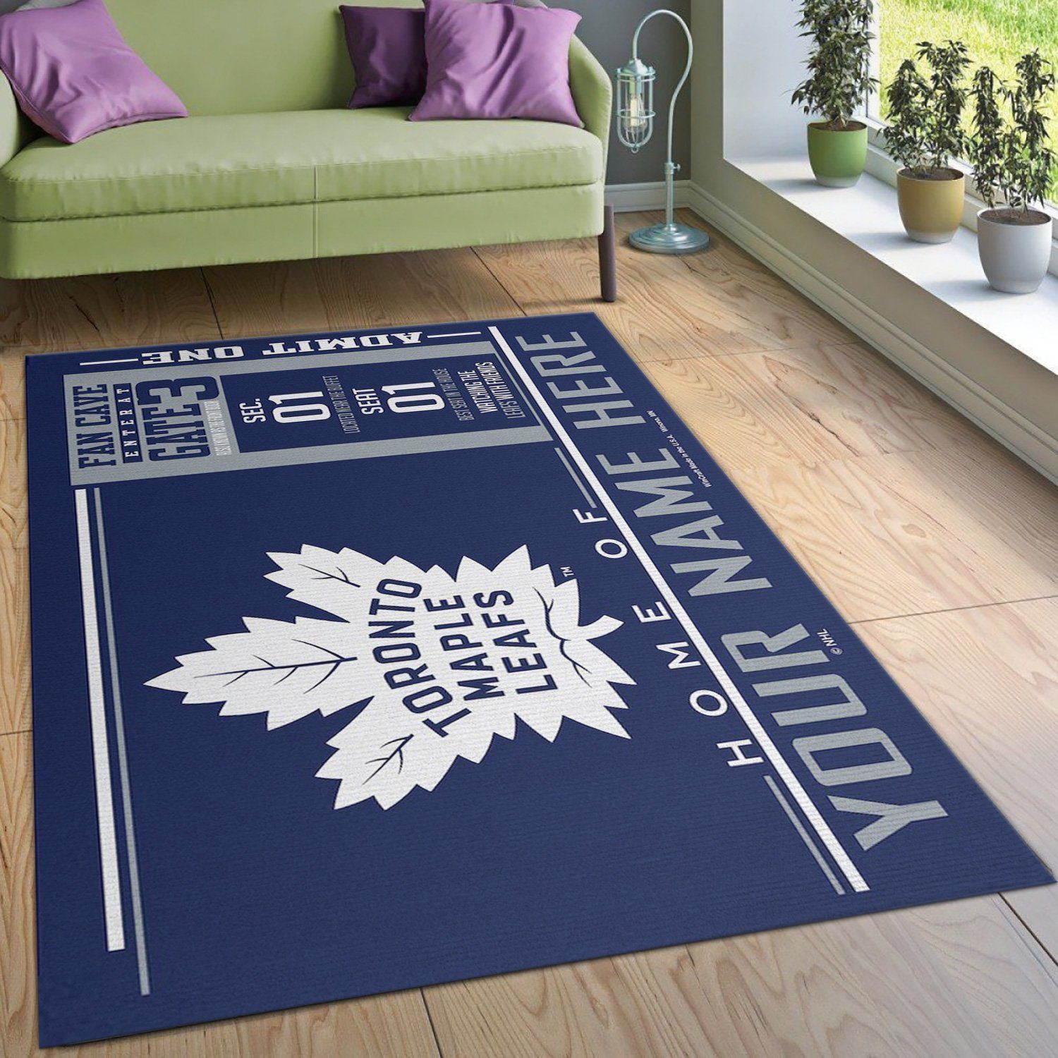 Customizable Toronto Maple Leafs Wincraft Personalized NHL Rug Living Room Rug Family Gift - Indoor Outdoor Rugs