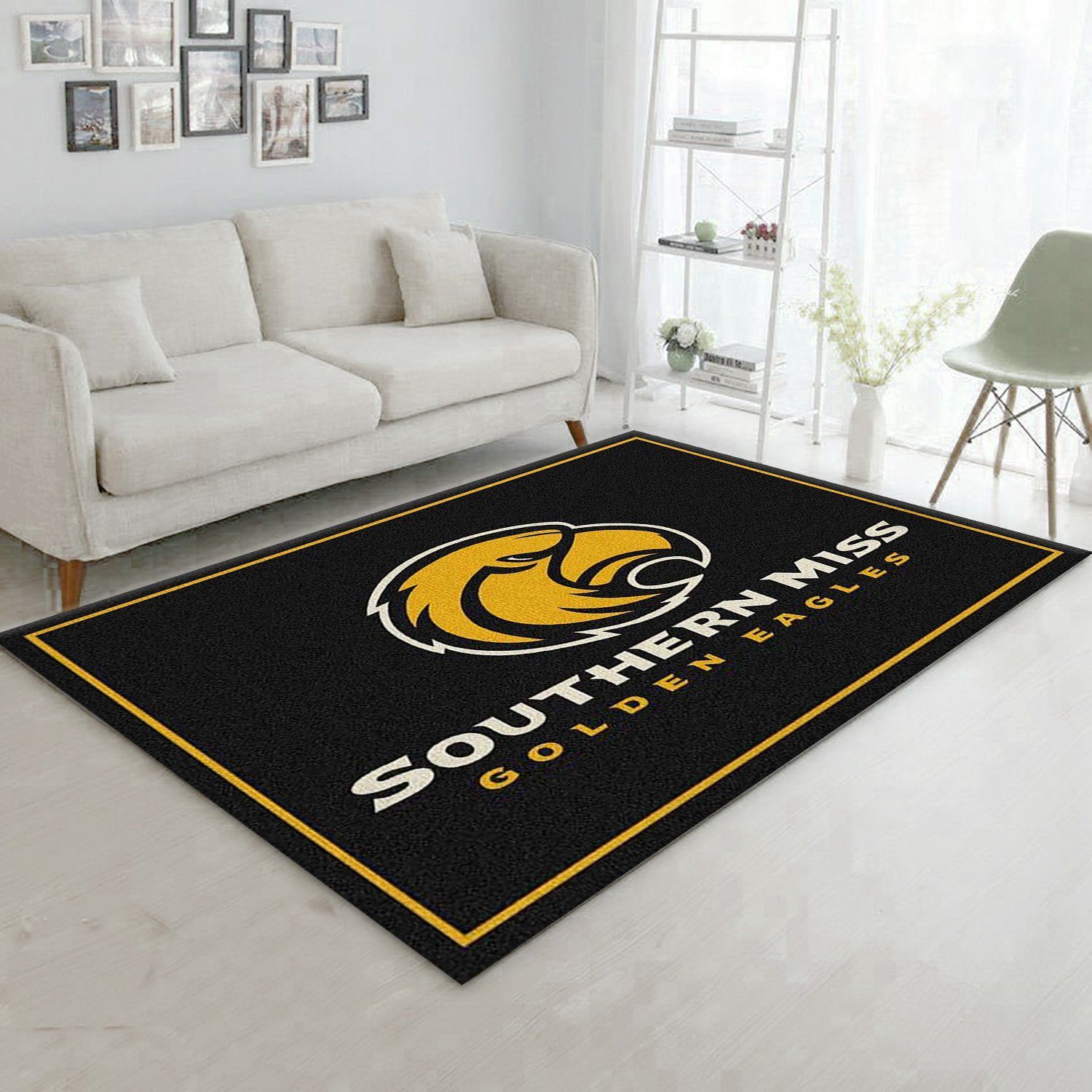 College Spirit Southern Mississippi Sport Area Rug Carpet Team Logo Home Decor Floor Decor - Indoor Outdoor Rugs