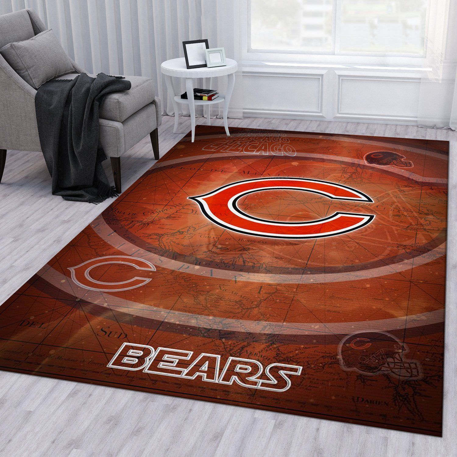 Chicago Bears Nfl Team Rug Living Room Rug Home Decor Floor Decor - Indoor Outdoor Rugs