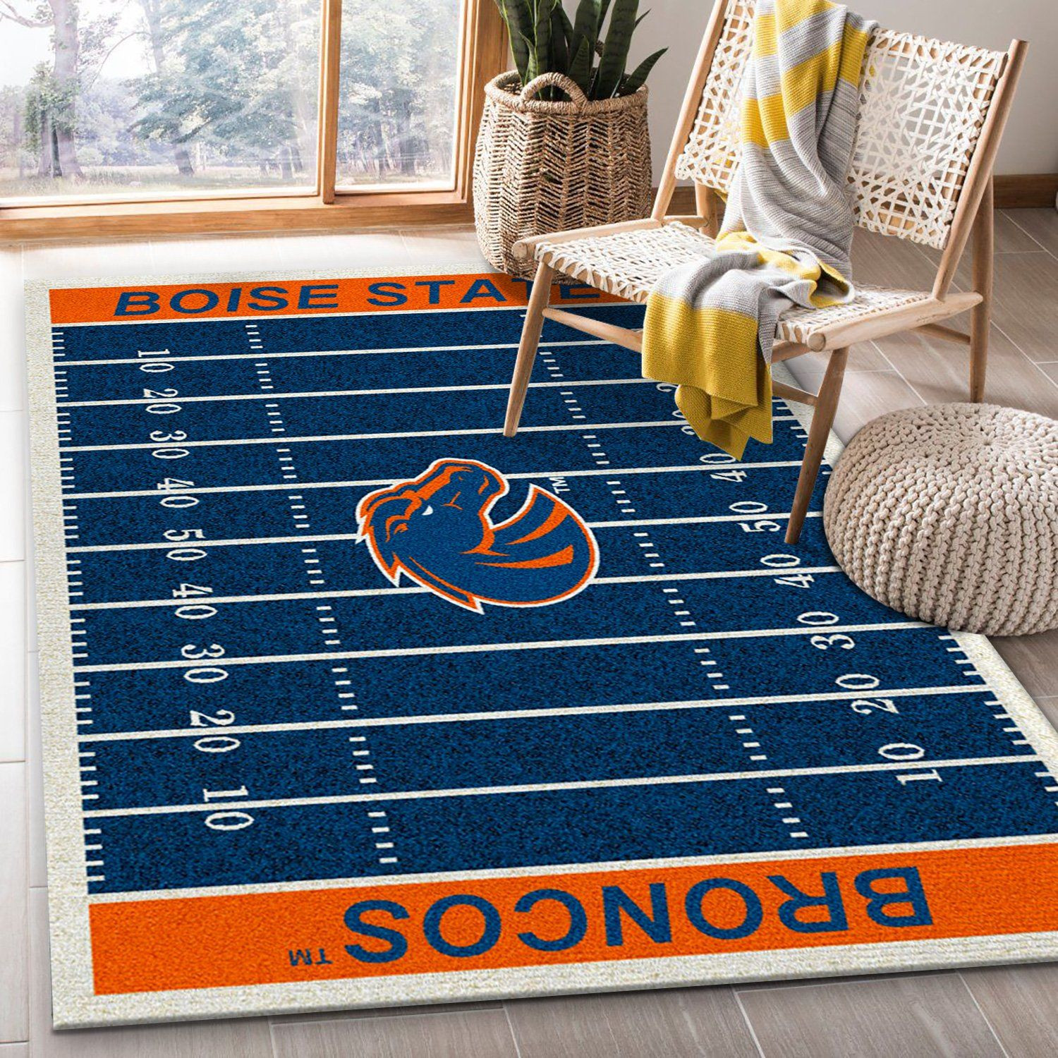 College Boise State NFL Team Logo Area Rug, Kitchen Rug, US Gift Decor - Indoor Outdoor Rugs