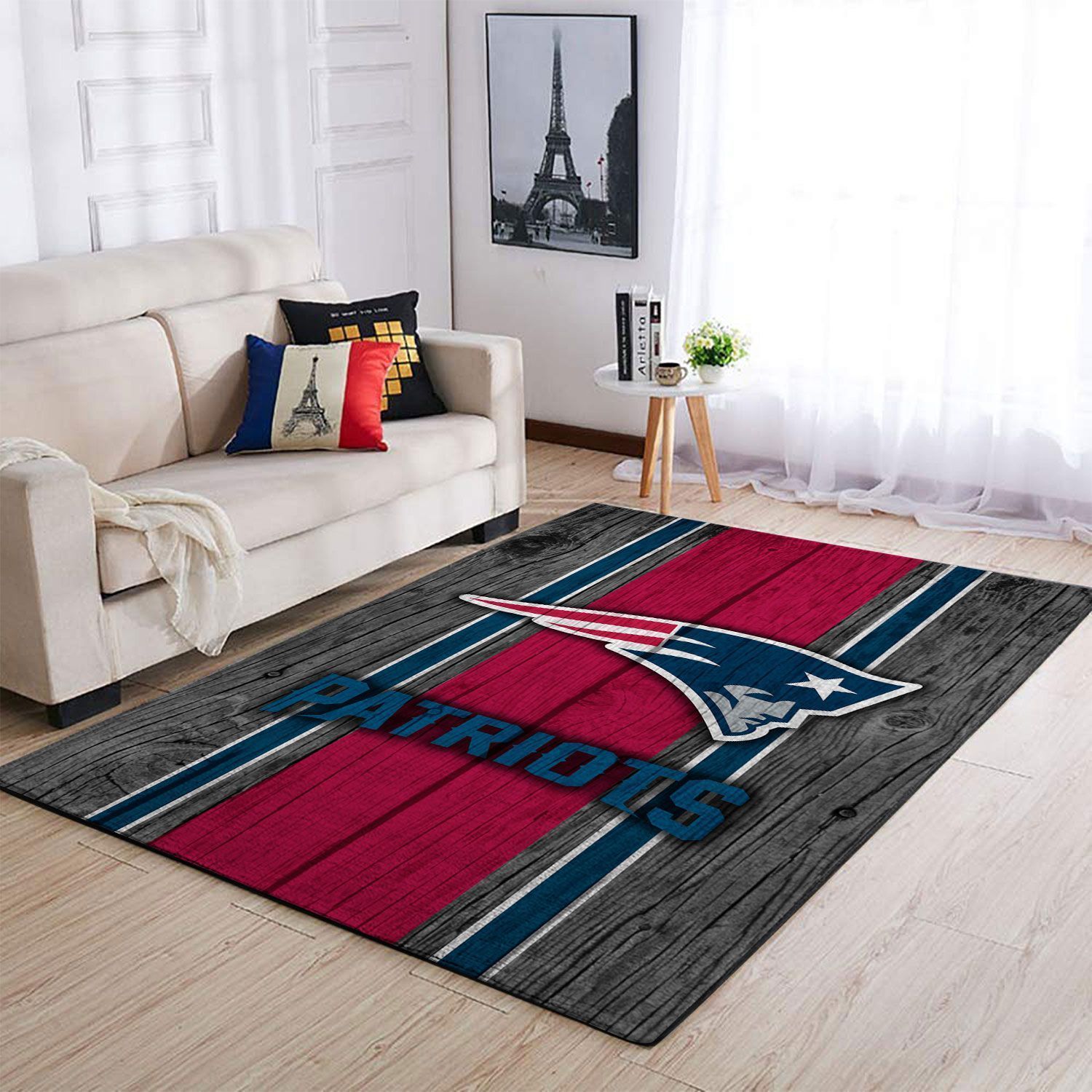 New England Patriots Nfl Team Logo Wooden Style Style Nice Gift Home Decor Rectangle Area Rug - Indoor Outdoor Rugs