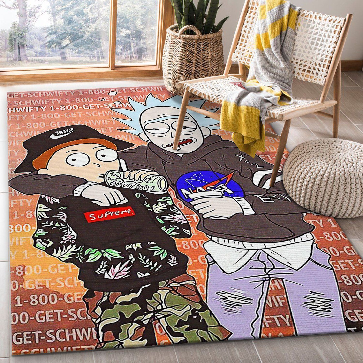 Rick And Morty Noel Gift Rug Bedroom Rug Home Decor Floor Decor - Indoor Outdoor Rugs