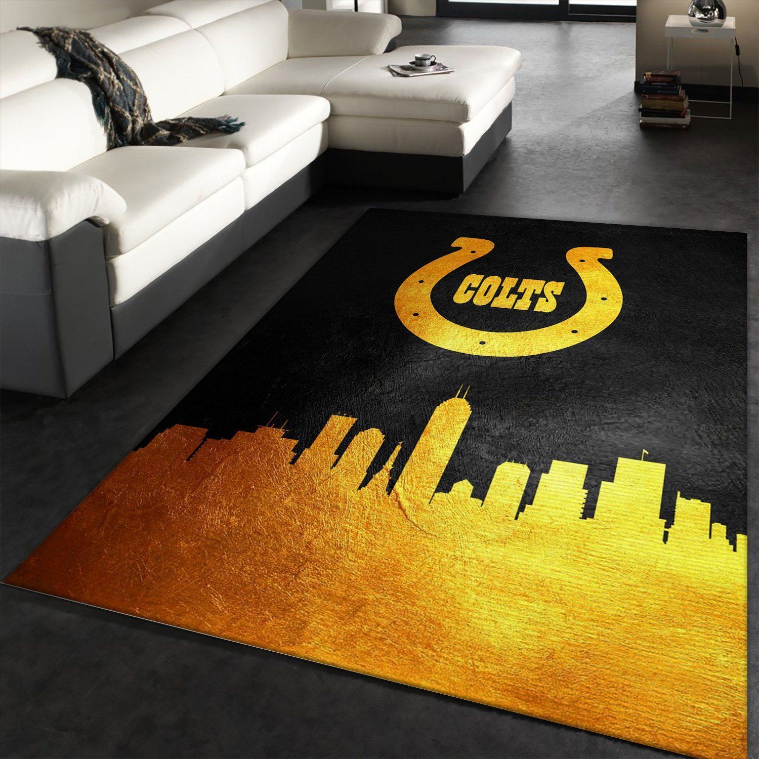 Indiana Colts Skyline NFL Area Rug, Living Room Rug, US Gift Decor - Indoor Outdoor Rugs